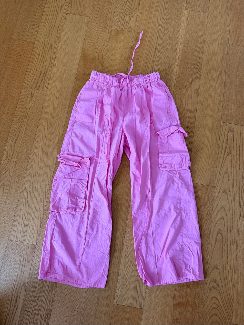 Anthropologie Pink Cargo Wide-Leg Pants